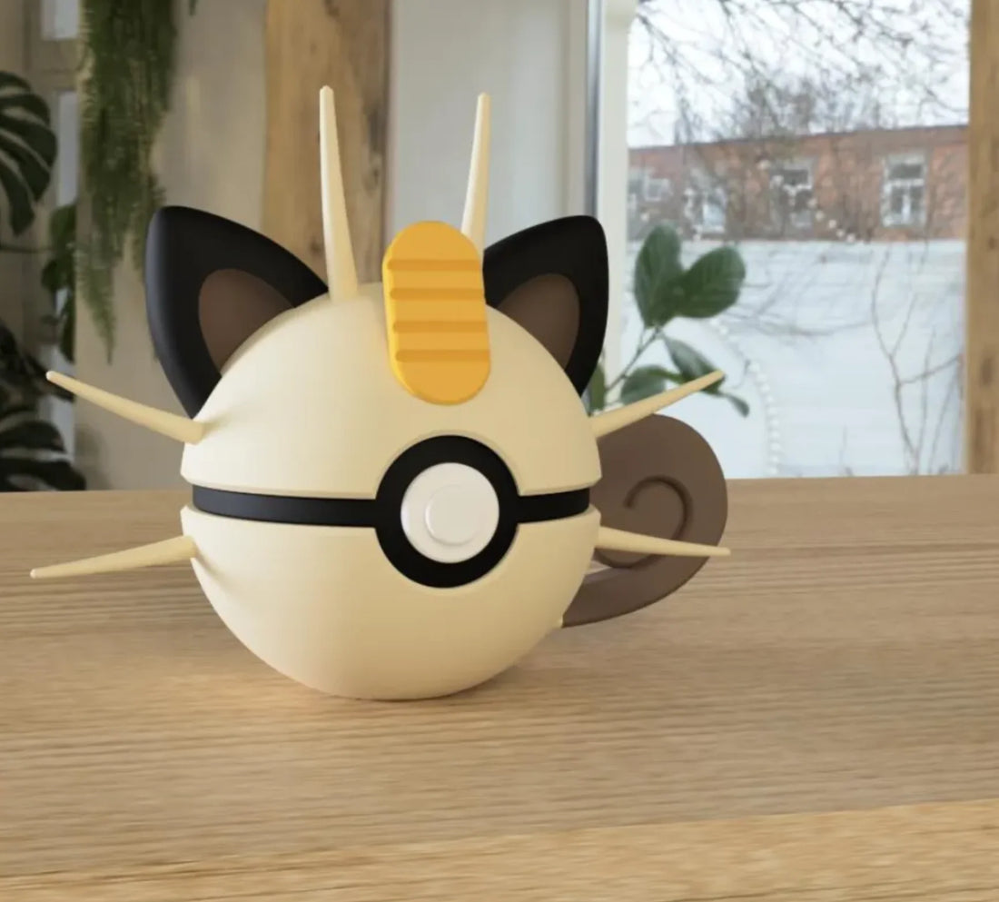 Figurine Pokéball 3D Miaouss - Pokémon