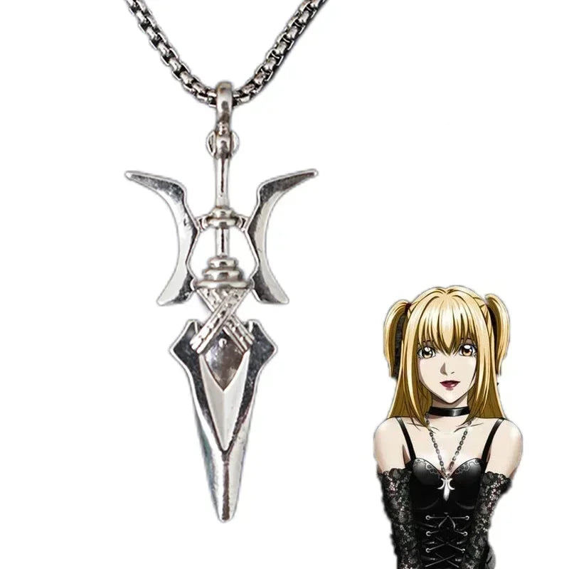 Collier Misa Amane Death Note avec pendentif croix en épée argenté
