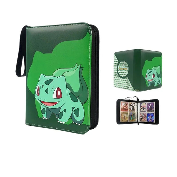 Classeur zip Bulbizarre pour cartes Pokémon, pages 4 cases