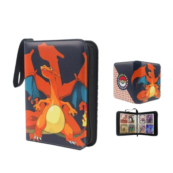 Classeur zip Dracaufeu pour cartes Pokémon, pages 4 cases