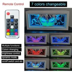 Lámpara de papel recortada de la serie de anime Dragon Ball, luz de noche para dormitorio, control remoto, caja de luz colorida, luz de ambiente - vignette 3