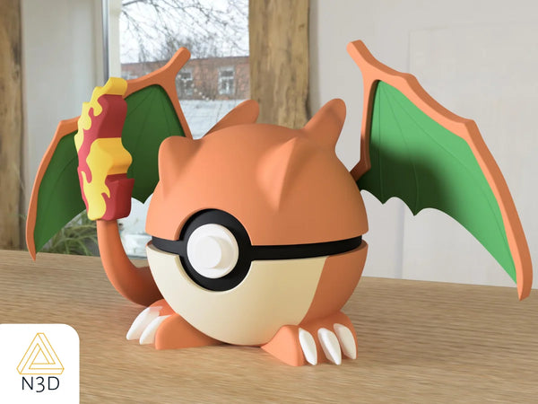 Figurine Pokéball 3D Dracaufeu - Pokémon