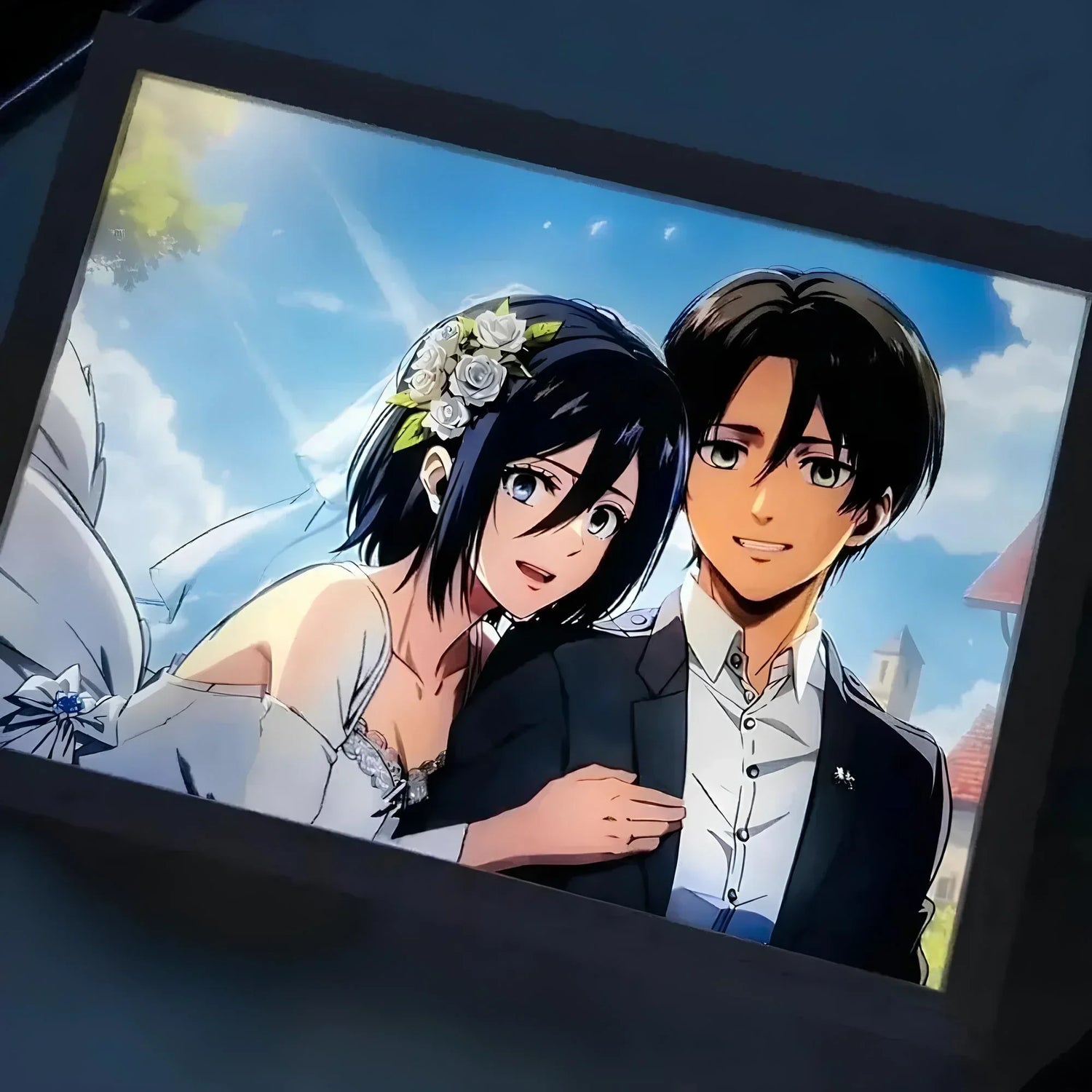 Cadre LED Mariage Mikasa Eren - BAKASHOP