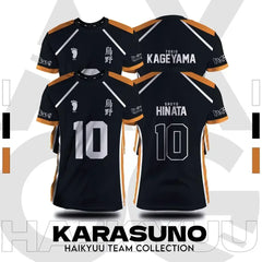 Haikyuu Fukurodani Hinata dibujos animados Anime Cosplay hombres Jersey manga corta niños camiseta ropa unisex tops nueva moda mujeres camiseta - vignette 1