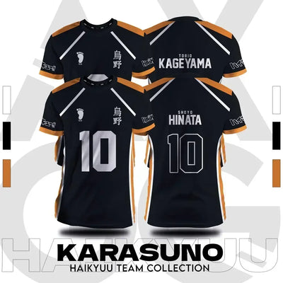 Maillot Karasuno noir Hinata & Kageyama - Haikyuu