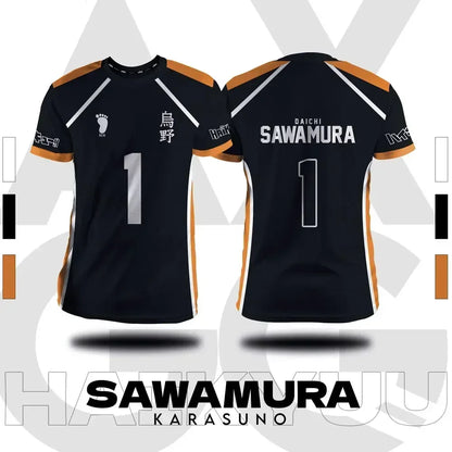 Haikyuu Fukurodani Hinata Cartoon Anime Cosplay Men Jersey Short Sleeve Kids Tee Clothing Unisex Tops New Fashion Women T-shirt - BAKASHOP
