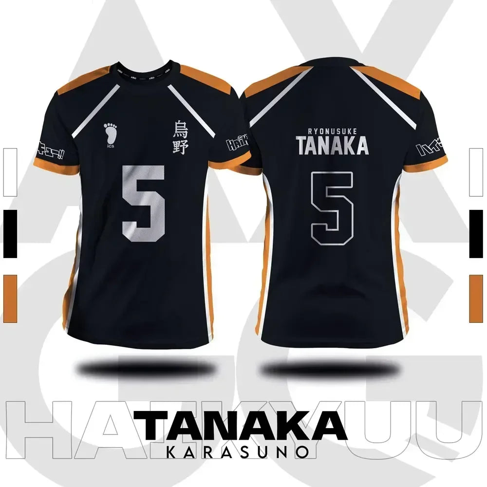 Haikyuu Fukurodani Hinata Cartoon Anime Cosplay Men Jersey Short Sleeve Kids Tee Clothing Unisex Tops New Fashion Women T-shirt - BAKASHOP