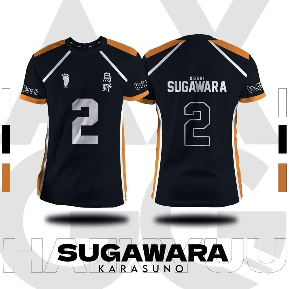 Haikyuu Fukurodani Hinata Cartoon Anime Cosplay Men Jersey Short Sleeve Kids Tee Clothing Unisex Tops New Fashion Women T-shirt - BAKASHOP