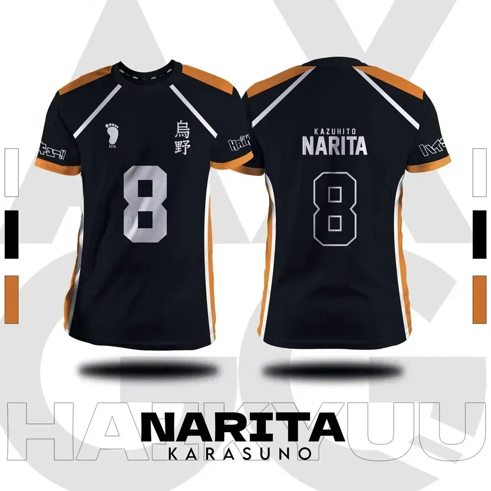 Haikyuu Fukurodani Hinata Cartoon Anime Cosplay Men Jersey Short Sleeve Kids Tee Clothing Unisex Tops New Fashion Women T-shirt - BAKASHOP