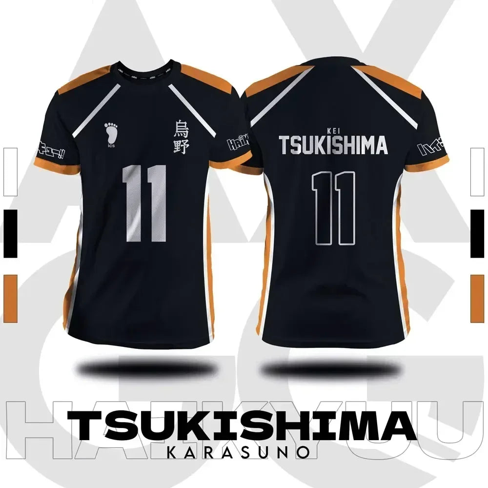Haikyuu Fukurodani Hinata Cartoon Anime Cosplay Men Jersey Short Sleeve Kids Tee Clothing Unisex Tops New Fashion Women T-shirt - BAKASHOP