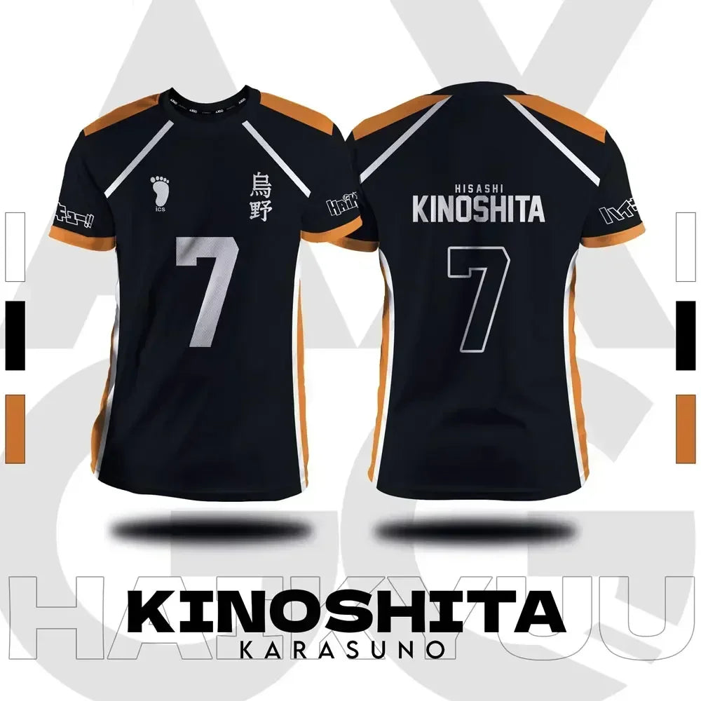 Haikyuu Fukurodani Hinata Cartoon Anime Cosplay Men Jersey Short Sleeve Kids Tee Clothing Unisex Tops New Fashion Women T-shirt - BAKASHOP