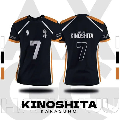 Haikyuu Fukurodani Hinata Cartoon Anime Cosplay Men Jersey Short Sleeve Kids Tee Clothing Unisex Tops New Fashion Women T-shirt - BAKASHOP