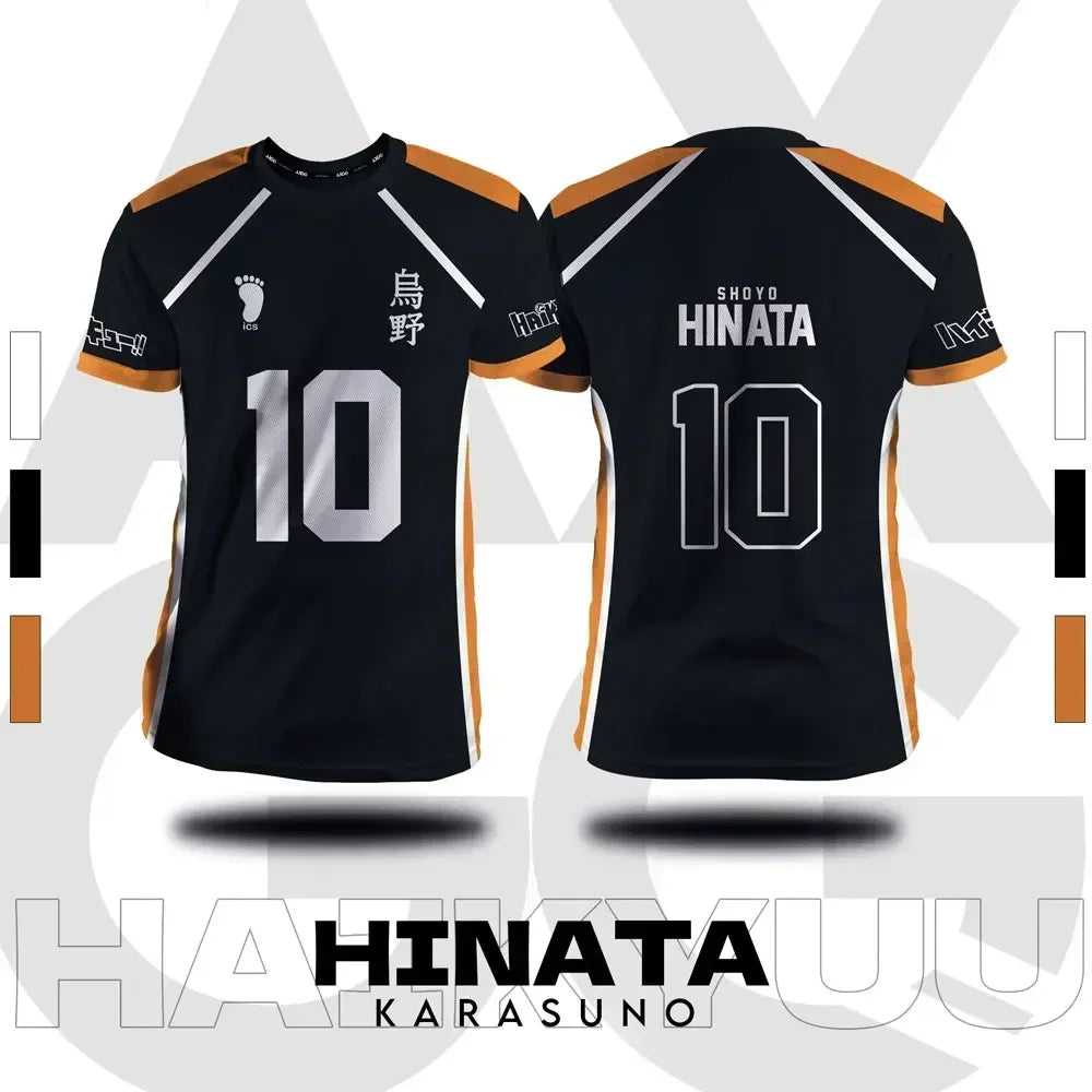 Haikyuu Fukurodani Hinata Cartoon Anime Cosplay Men Jersey Short Sleeve Kids Tee Clothing Unisex Tops New Fashion Women T-shirt - BAKASHOP