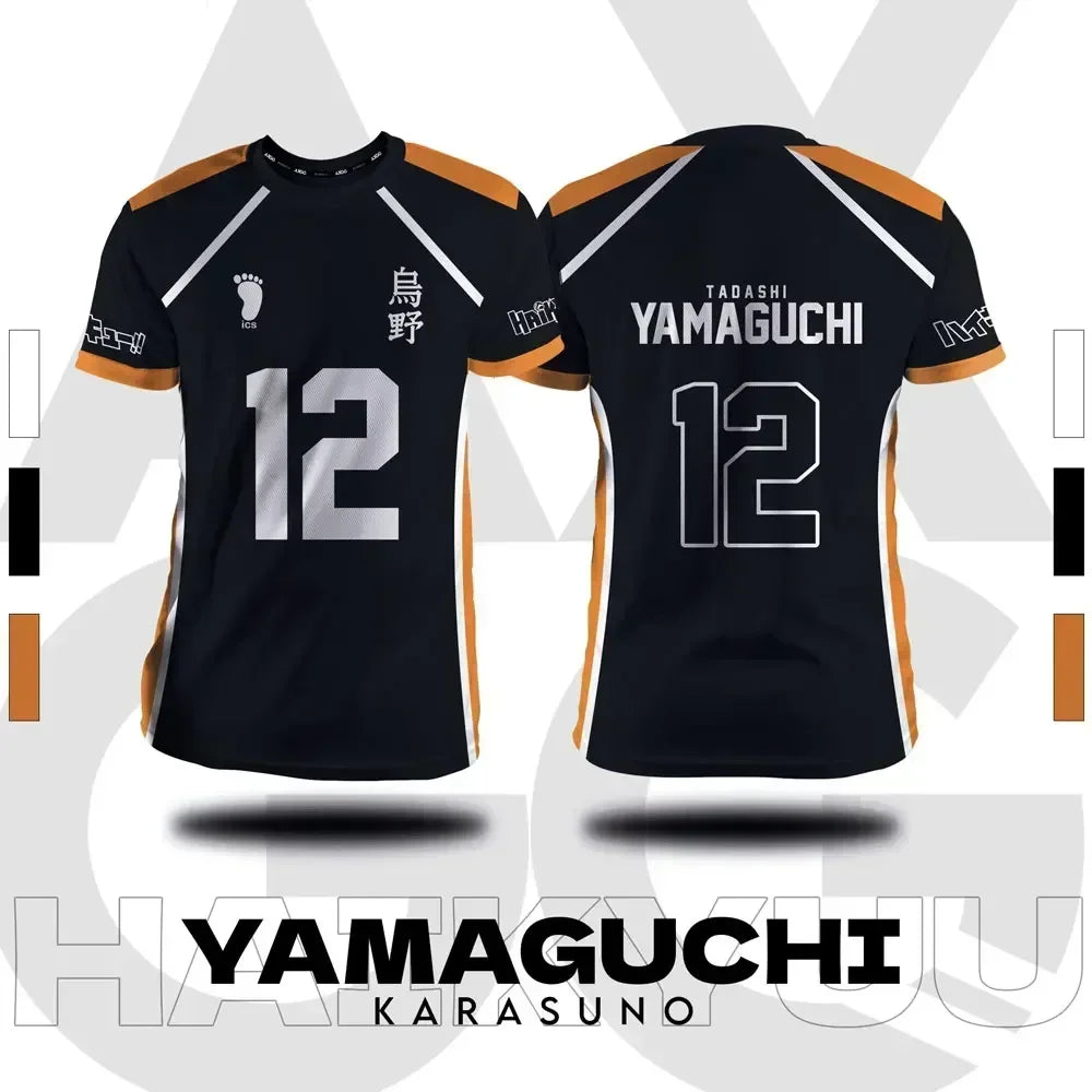 Haikyuu Fukurodani Hinata Cartoon Anime Cosplay Men Jersey Short Sleeve Kids Tee Clothing Unisex Tops New Fashion Women T-shirt - BAKASHOP