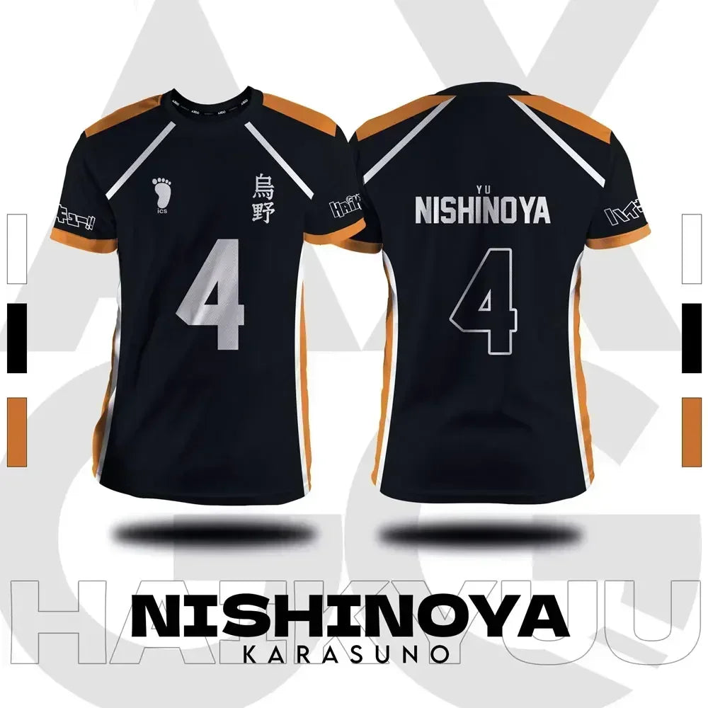 Haikyuu Fukurodani Hinata Cartoon Anime Cosplay Men Jersey Short Sleeve Kids Tee Clothing Unisex Tops New Fashion Women T-shirt - BAKASHOP