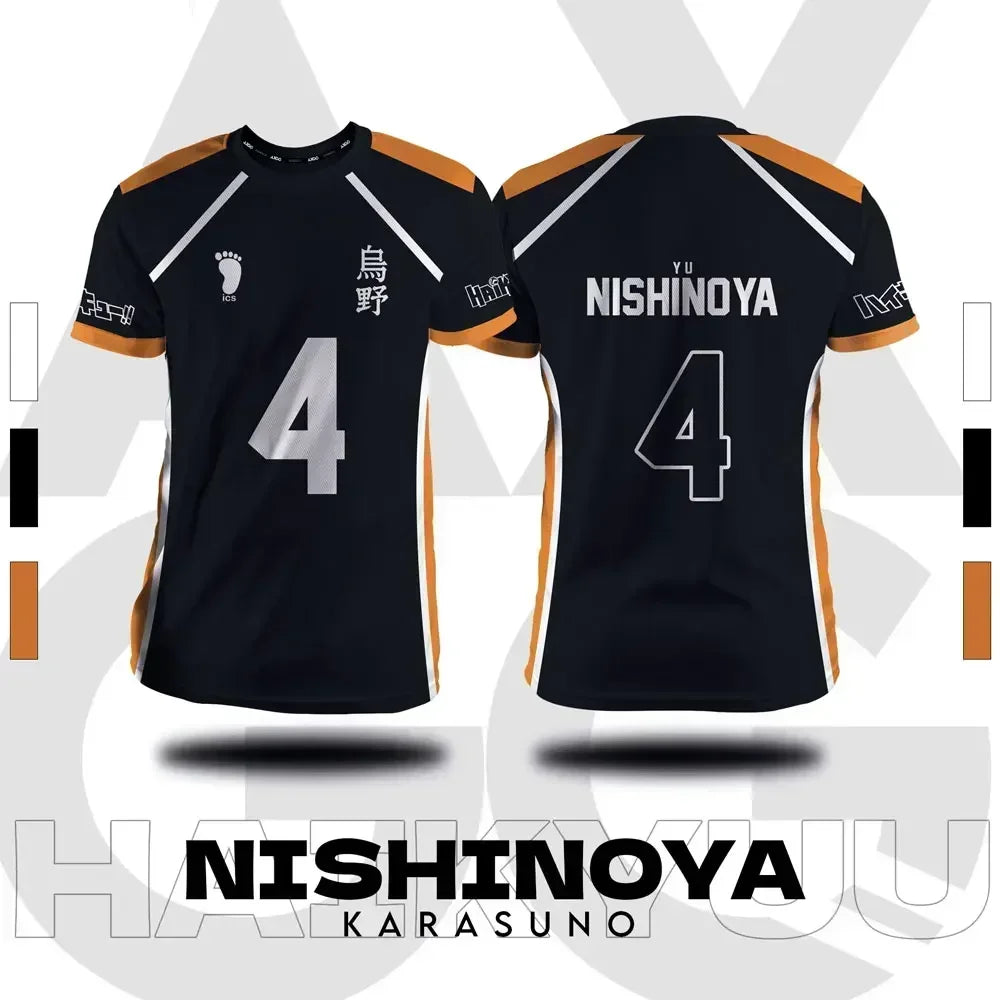 Haikyuu Fukurodani Hinata Cartoon Anime Cosplay Men Jersey Short Sleeve Kids Tee Clothing Unisex Tops New Fashion Women T-shirt - BAKASHOP