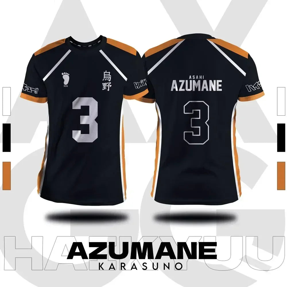 Haikyuu Fukurodani Hinata Cartoon Anime Cosplay Men Jersey Short Sleeve Kids Tee Clothing Unisex Tops New Fashion Women T-shirt - BAKASHOP