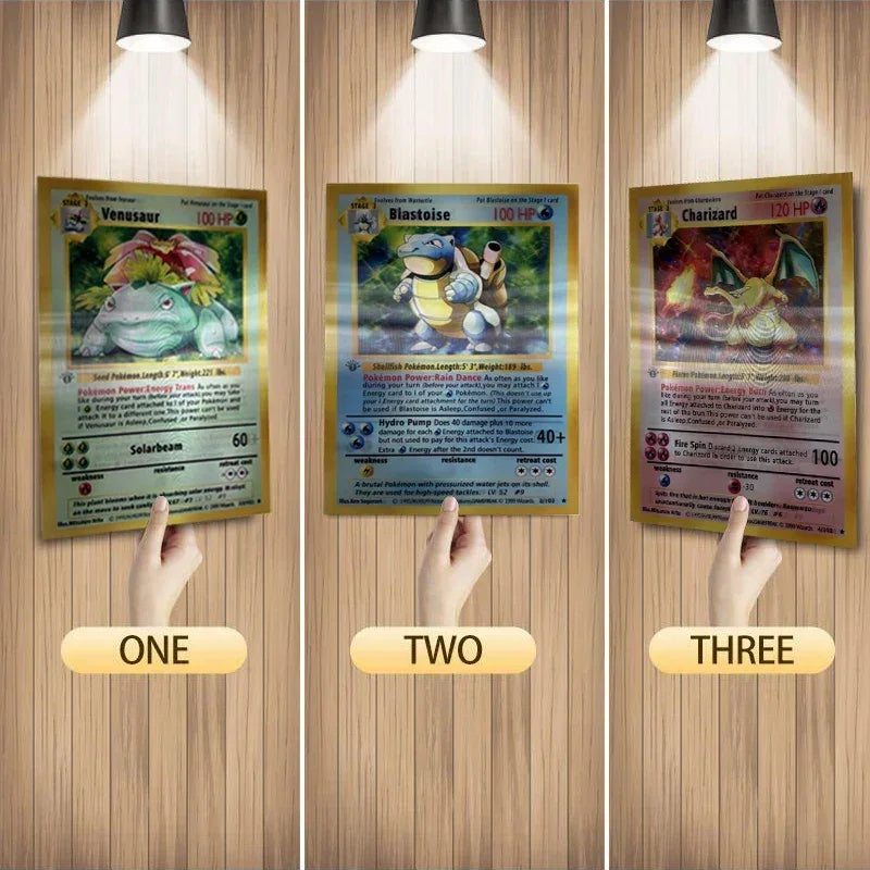 Poster Dracaufeu, Tortank et Florizarre 3 en 1 – Effet 3D - BAKASHOP
