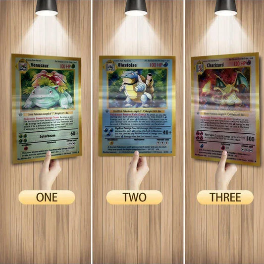 Poster Dracaufeu, Tortank et Florizarre 3 en 1 – Effet 3D - BAKASHOP