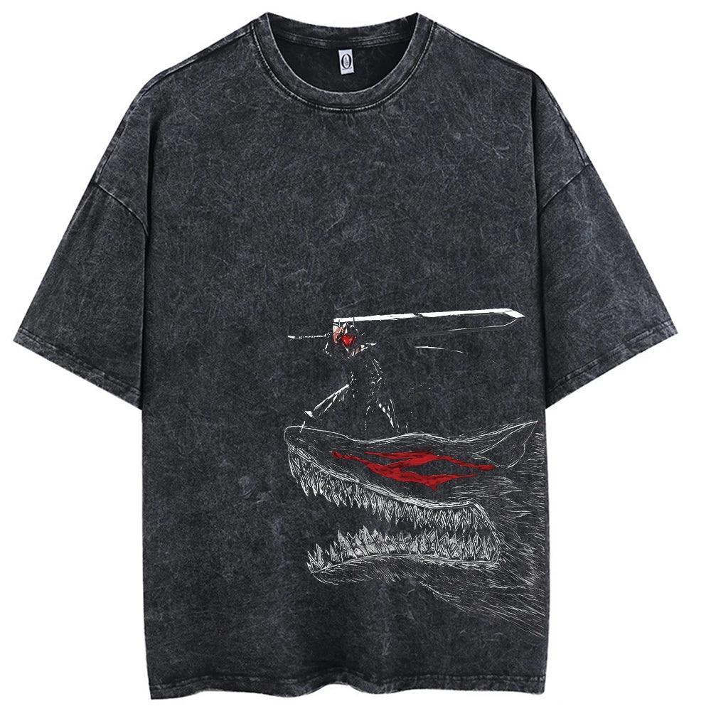 T-shirt Noir Vintage Guts Armure Berserker - BAKASHOP