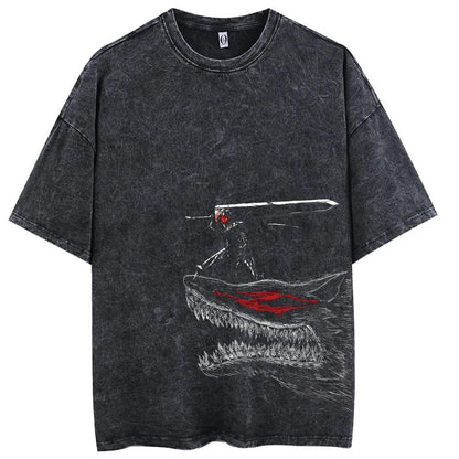 T-shirt Noir Vintage Guts Armure Berserker - BAKASHOP